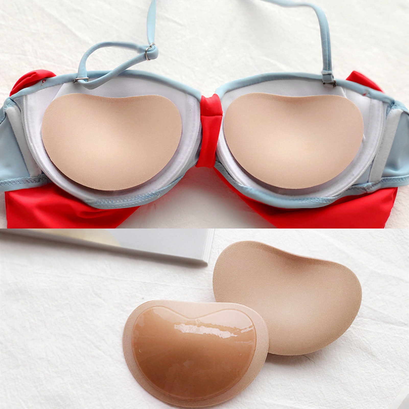 Fashion Silicone Bra Removable Pads Inserts Breast Enhancer -nude-ONE SIZE  FITS ALL