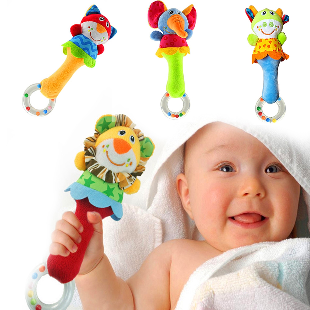 Happy Date Soft Baby Rattle Shaker, Infant Developmental Hand Toys