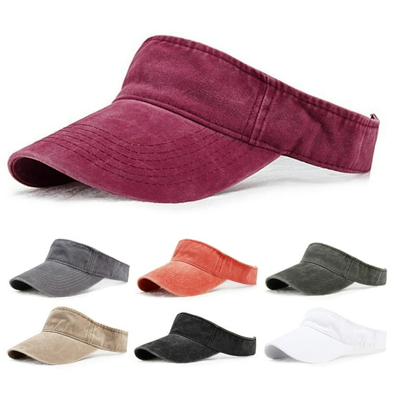 Happy Date Sports Sun Visor Hats Cotton Twill Ball Adjustable Sun Caps for Men Women for Outdoor