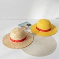 thumbnail image 1 of Happy Date Straw Hat Cosplay Accessory Anime Sun Beach Hats for Halloween Party Travel Performance Costume  (Yellow), 1 of 7