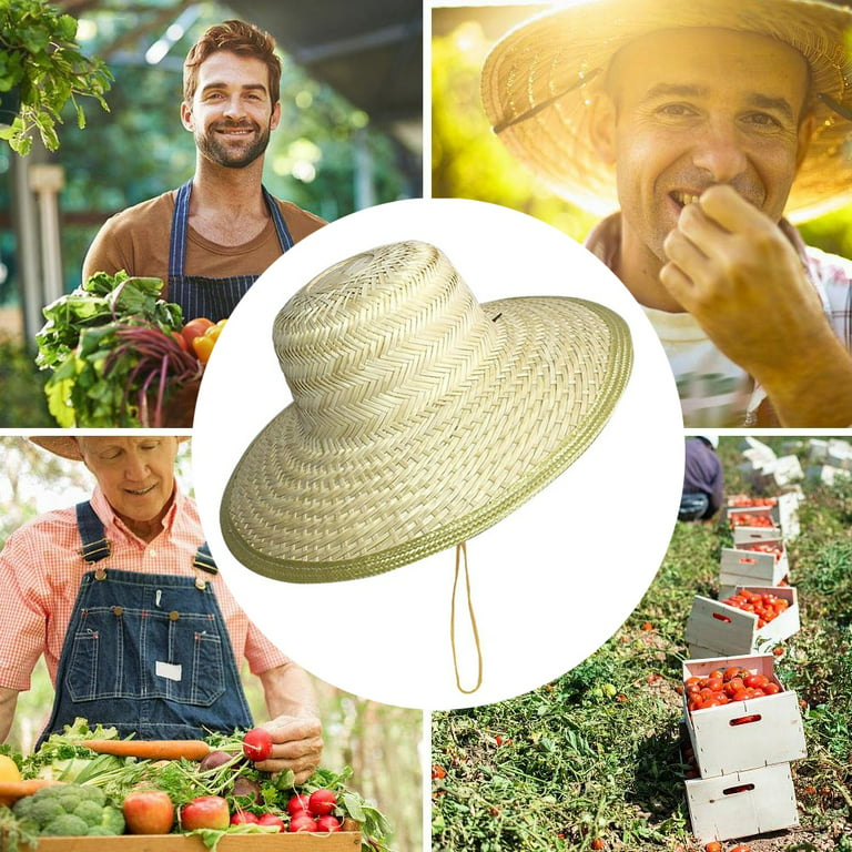 Happy Date Straw Sun Hat for Men and Women Great for Fishing, Lifeguards, Beach, Summer and Gardening with Wide Brim for Sun Protection, adult Unisex