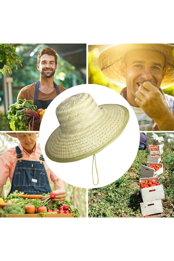 Straw Sun Hat for Men and Women Great for Fishing, Lifeguards, Beach, Summer and Gardening with Wide Brim for Sun Protection
