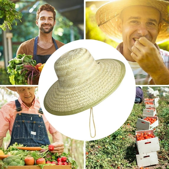 Happy Date Straw Sun Hat for Men and Women Great for Fishing, Lifeguards, Beach, Summer and Gardening with Wide Brim for Sun Protection