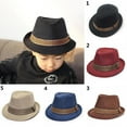 thumbnail image 1 of Happy Date Unisex Kids Girls Fashion Cool Dance Jazz Pitched Crown Classic Gentle Short Brim Hat Cap Outdoor Fedora Hat, 1 of 5