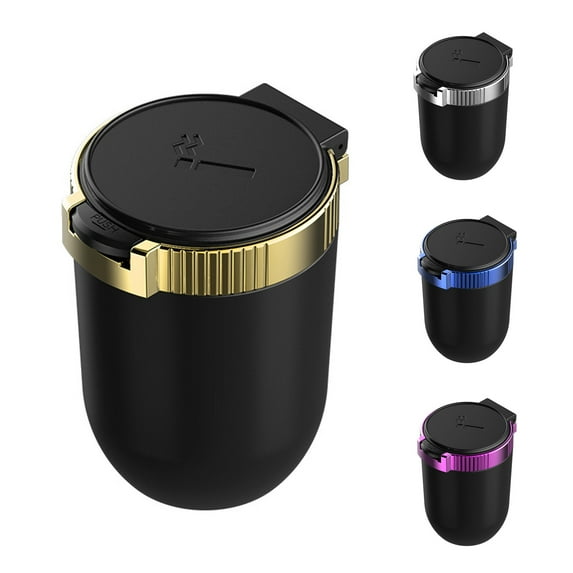 Happy Date Universal Car Ashtray With Led Lights Cover Ashtray Creative Personality Car Interior Covered Multifunction Supplies New