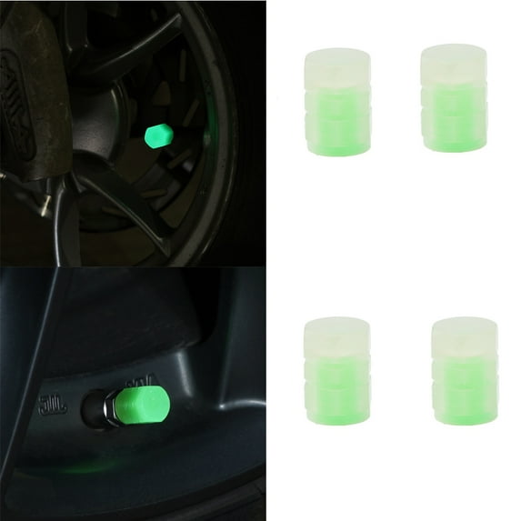 Happy Date Universal Luminous Tire Valve Cap Plastic ABS Dustproof Decorative Tires Accessories Tire Stem Covers Application Car Motorcycle Bicycle