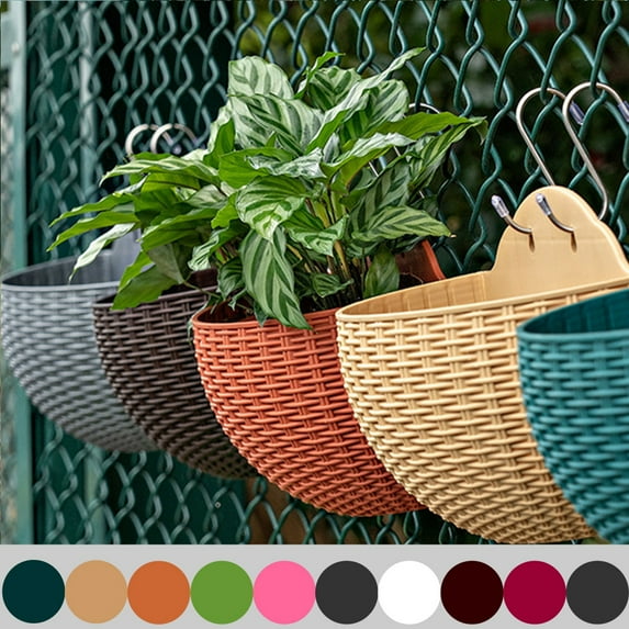 Happy Date Wall Planter Plastic for Hanging Herbs Succulents Cacti Air Plants or Other Small Plants Fence or Wall Mounted Resin Planters Container for Home Garden Patio