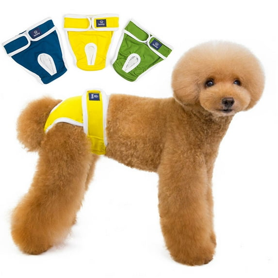 Happy Date Washable Female Dog Diapers - Premium Reusable Diapers for Doggie in Heat - Highly Absorbent Dog Diapers Female for Pet Incontinence with Adjustable Snaps