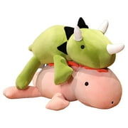 Happy Date Weighted Dinosaur Plush, Weighted Stuffed Animals for Anxiety, Weighted Dinosaur Pillows for Kids Adults, Pink, 13.8"