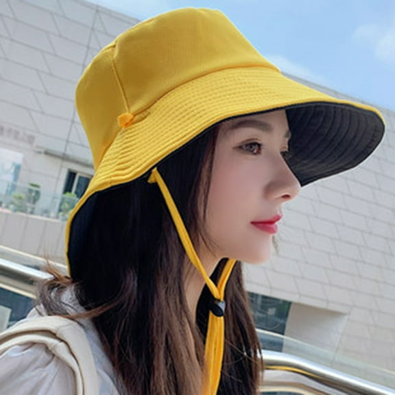 Happy Date Wide Brim Bucket Hat UPF50+ Travel Beach Sun Hat with Semi Rigid Adjustable Foldable Brim
