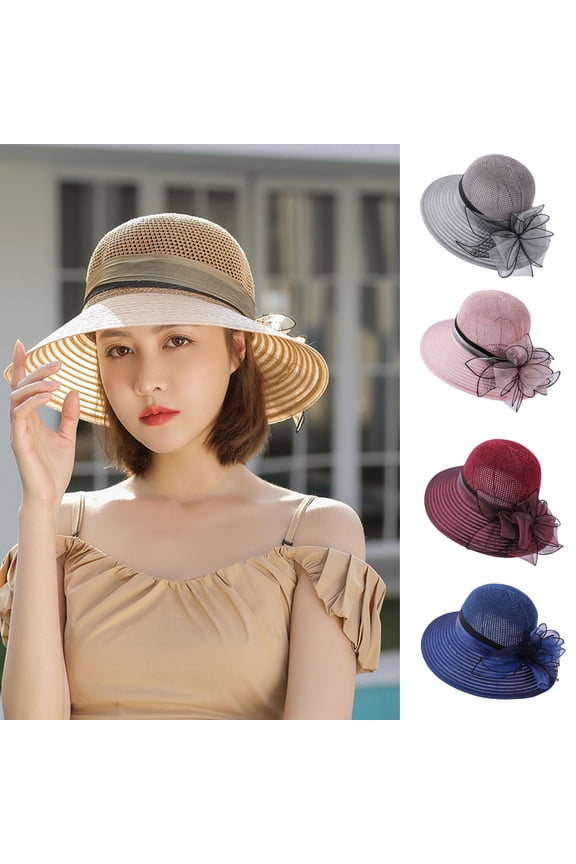 Women Kentcky Derby Dress Church Cloche Hat Sweet Cute Floral Bucket Hat