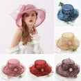 thumbnail image 1 of Happy Date Women Organza Kentcky Derby Fascinator Lady Cocktail Tea Party Church Wedding Bridal Flower Hat, 1 of 1
