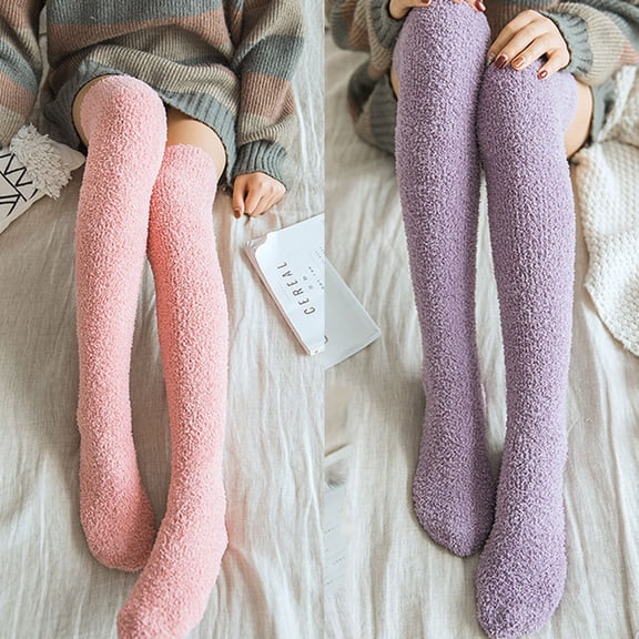 Happy Date Wool Thigh High Socks Over the Knee Socks Thigh High Stockings Extra Long Boot Thick Socks Leg Warmers for Women