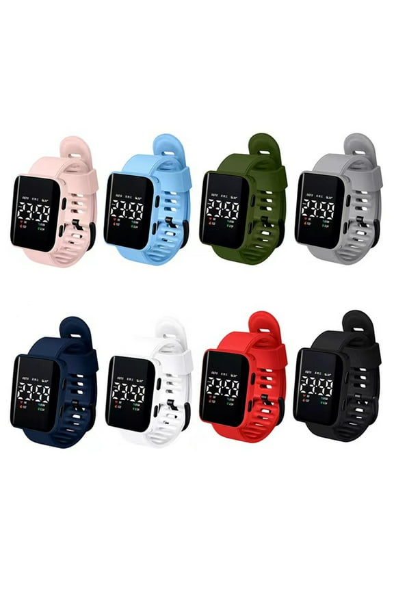 by Happy Date Unisex 24cm Silicone Luminous Sports Wristwatch, Black & White