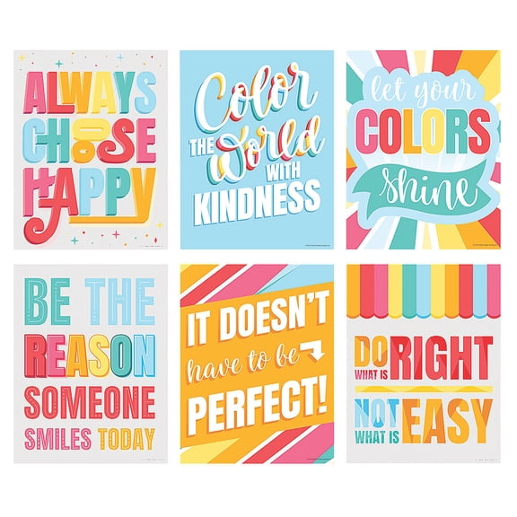 Happy Day Poster Set, Educational, Party Supplies, 6 Pieces