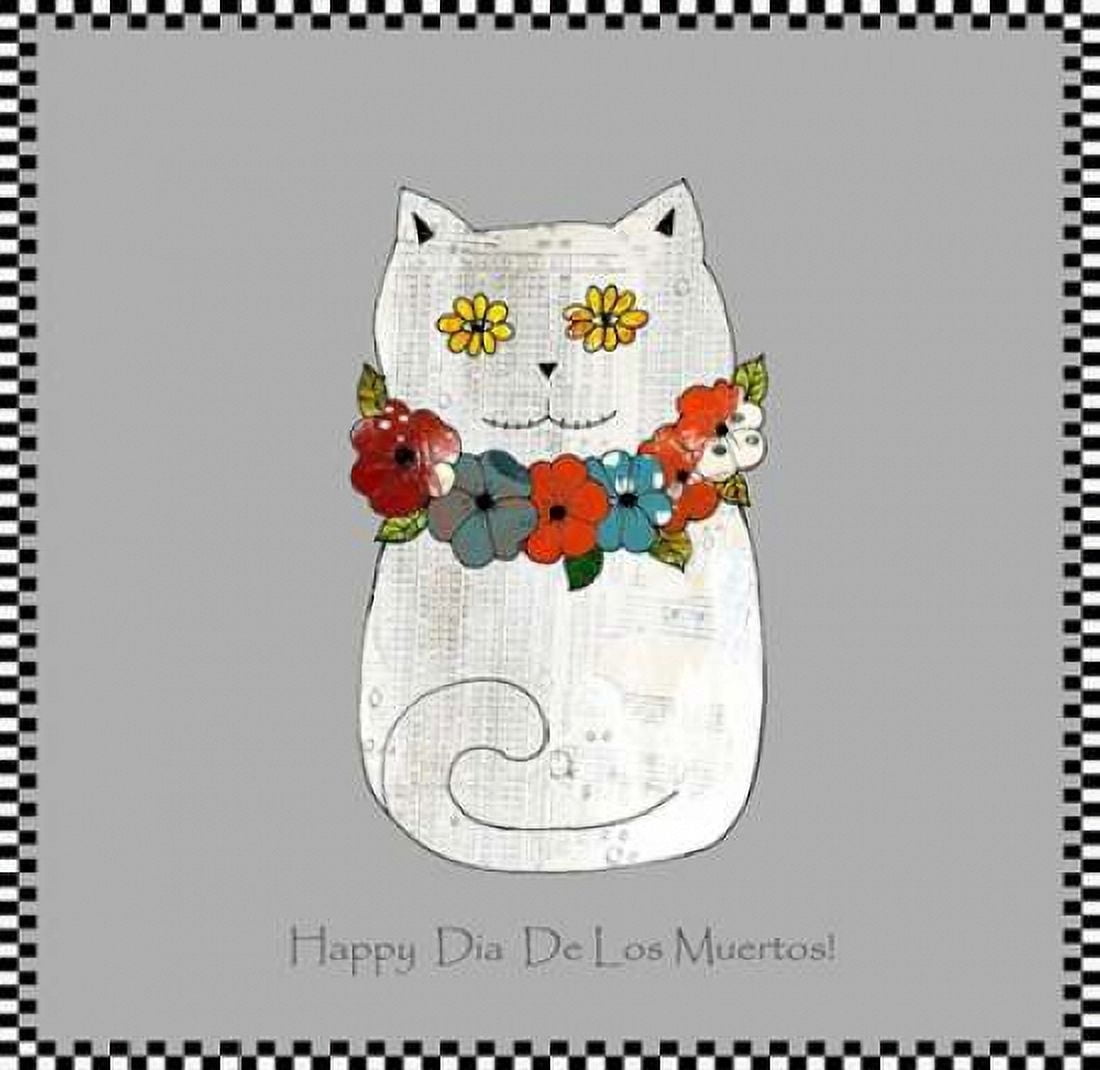 Happy Day of the Dead Cat Canvas Art - Sarah Ogren (24 x 24)