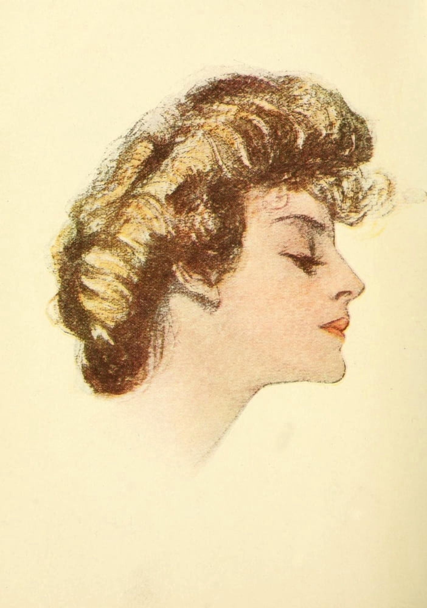 Happy Days 1917 Female study 1 Canvas Art - John Cecil Clay (24 x 36)