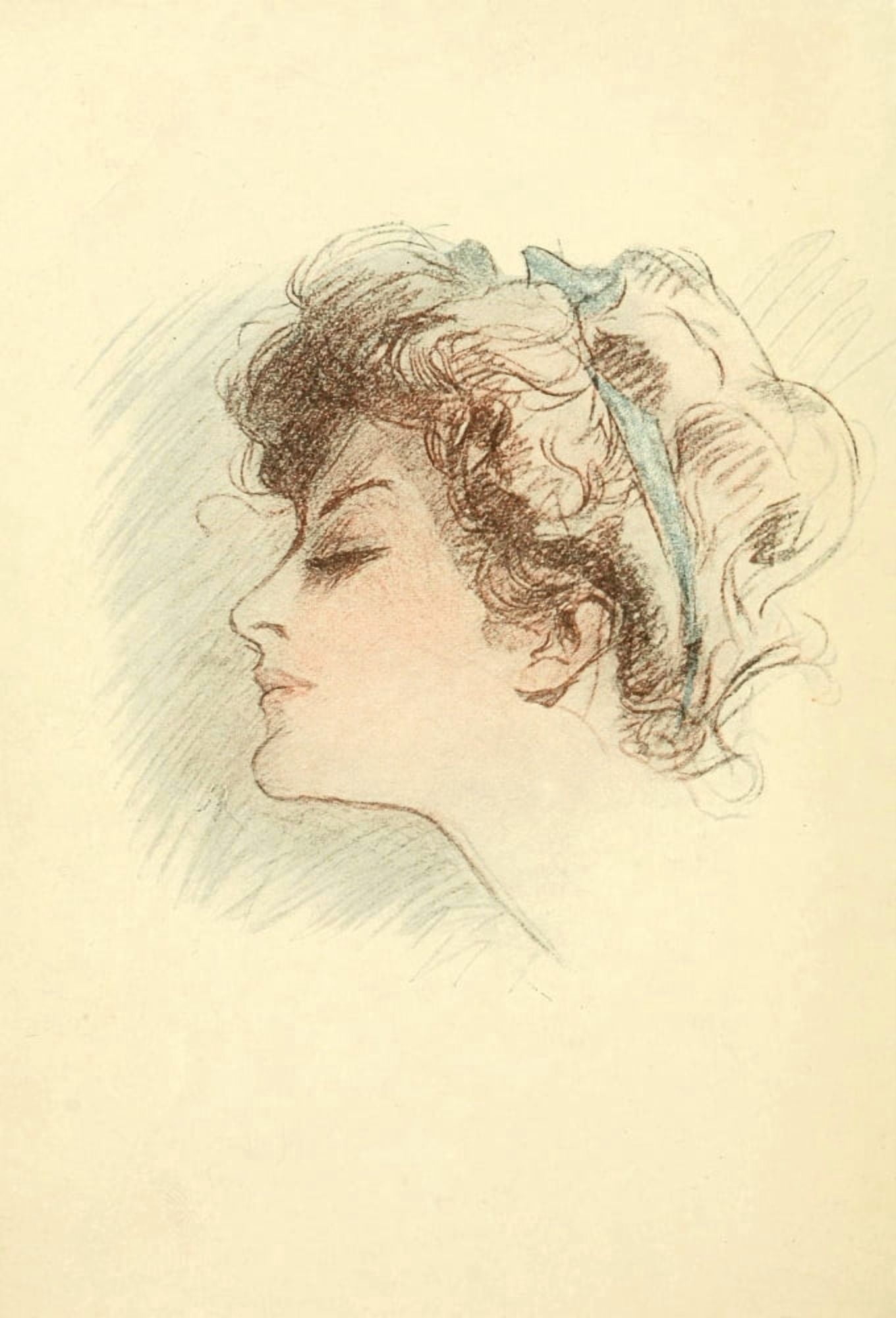 Happy Days 1917 Female study 2 Canvas Art - John Cecil Clay (24 x 36)