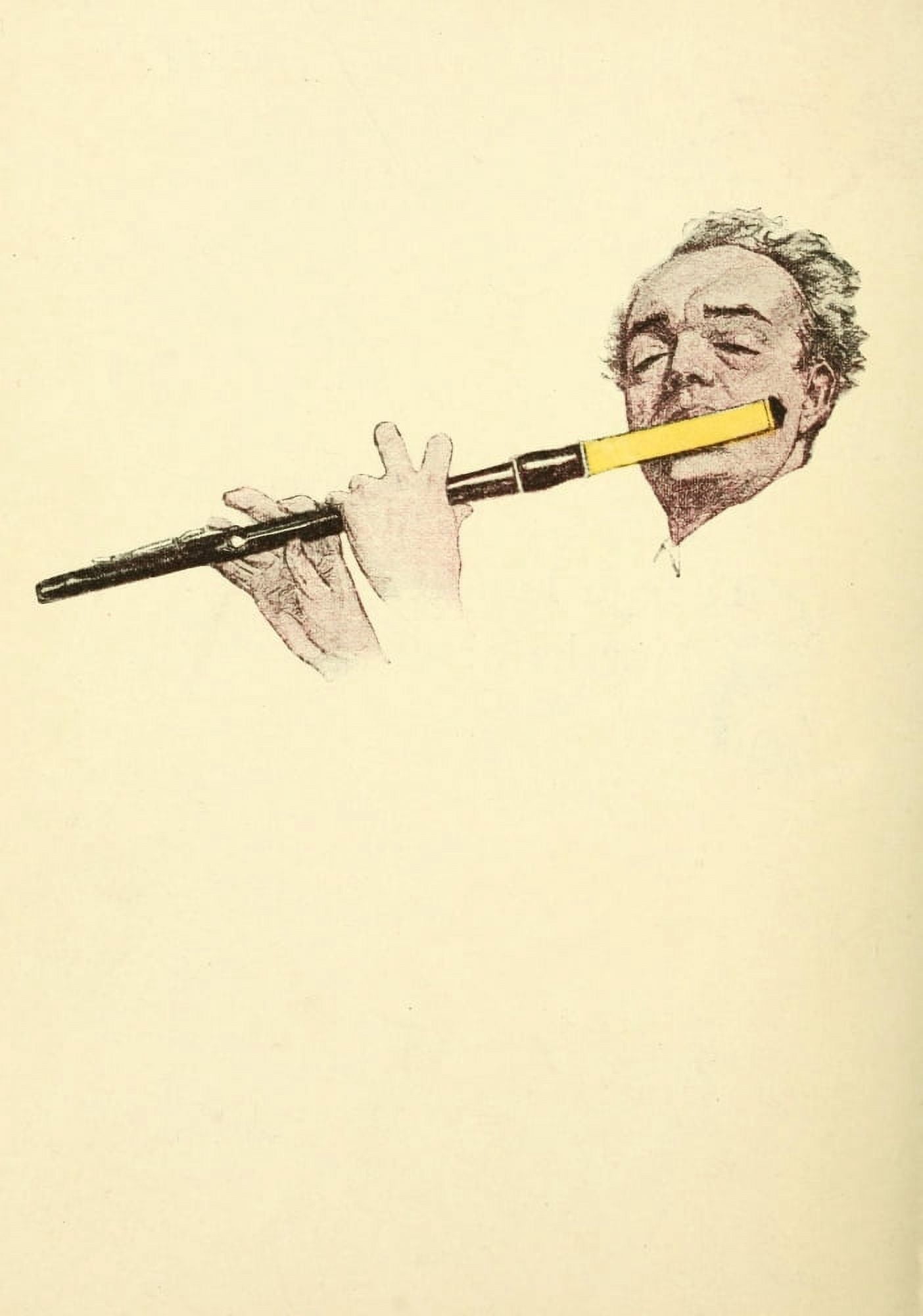Happy Days 1917 Man with flute Canvas Art - Oliver Herford (18 x 24)