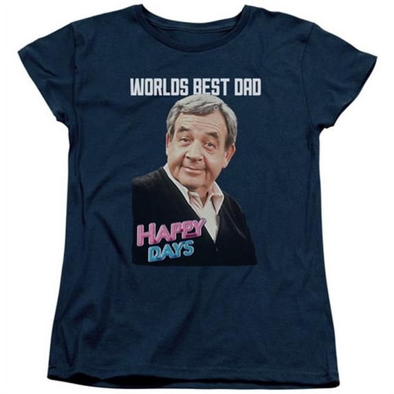 Happy Days-Best Dad Short Sleeve Womens Tee - Navy- 2X