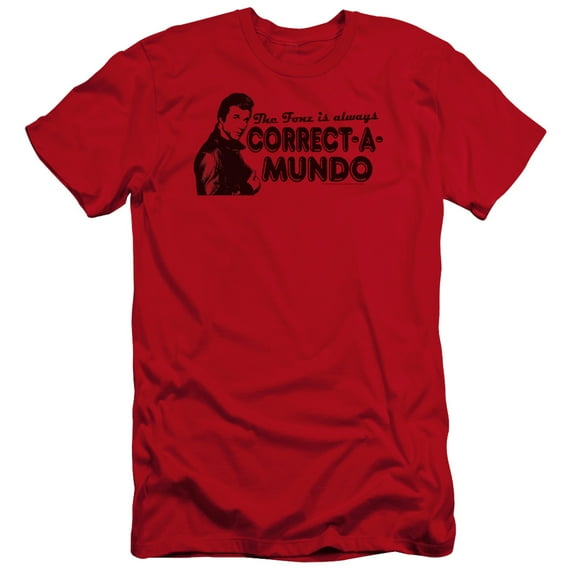 Happy Days Correct A Mundo Premium Canvas Adult Slim Fit 30/1 T-Shirt Red