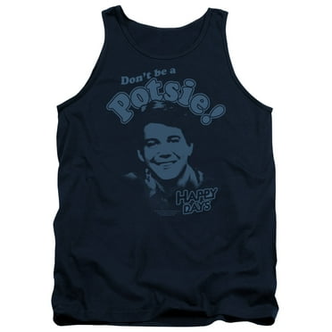 Happy Days Dont Be A Potsy Adult Tank Top Navy