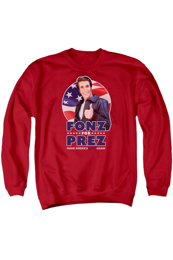 Happy Days - Fonz For Prez - Crewneck Sweatshirt - Large