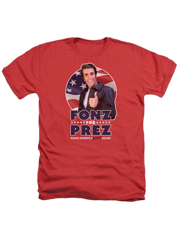 Happy Days - Fonz For Prez - Heather Short Sleeve Shirt - X-Large
