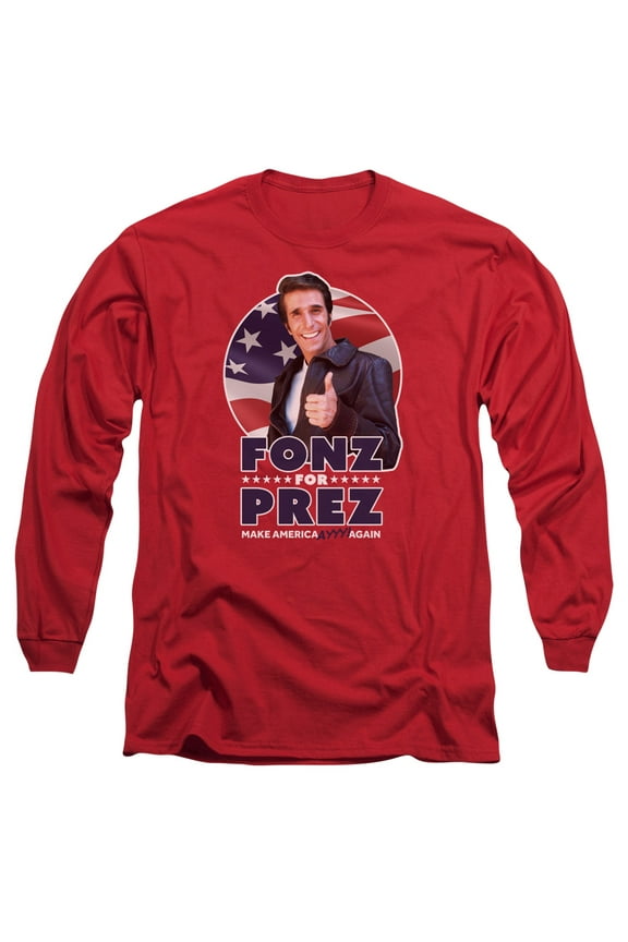 Happy Days - Fonz For Prez - Long Sleeve Shirt - Large