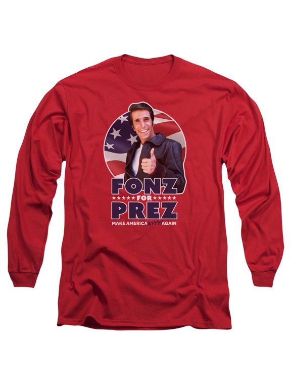 Happy Days - Fonz For Prez - Long Sleeve Shirt - X-Large