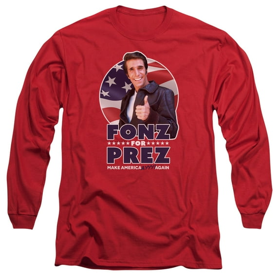 Happy Days - Fonz For Prez - Long Sleeve Shirt - XXX-Large