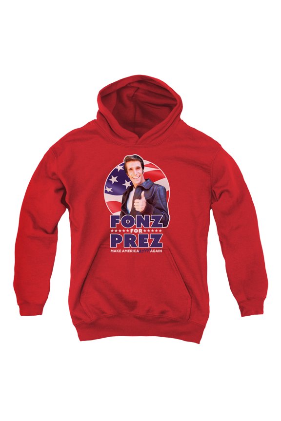 Happy Days - Fonz For Prez - Youth Hooded Sweatshirt - Small