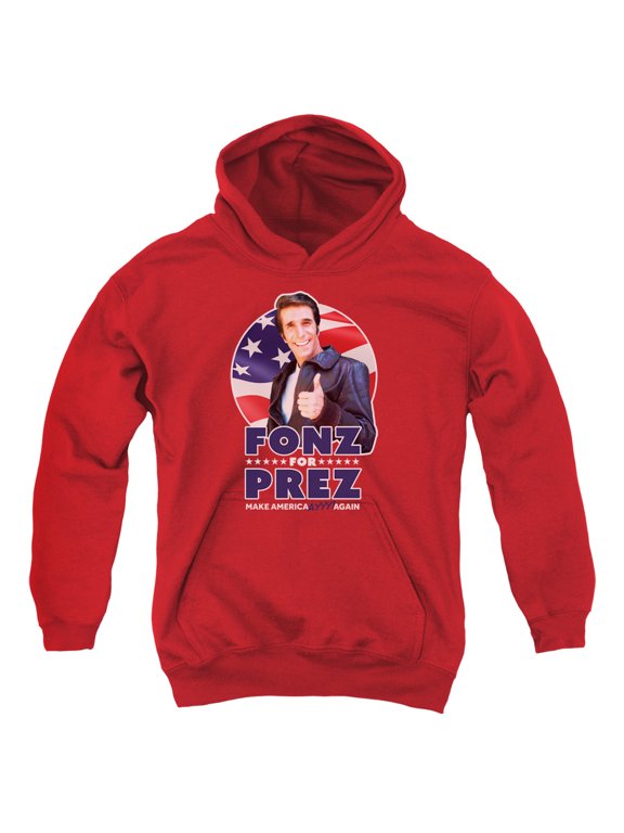 Happy Days - Fonz For Prez - Youth Hooded Sweatshirt - Small
