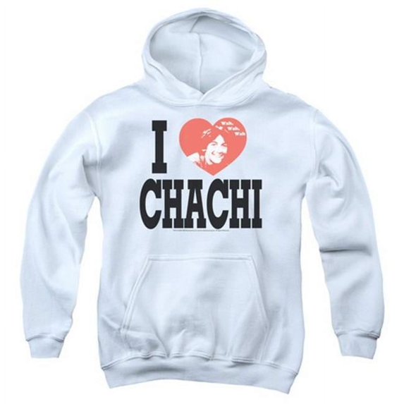 Happy Days-I Heart Chachi - Youth Pull-Over Hoodie - White- Large
