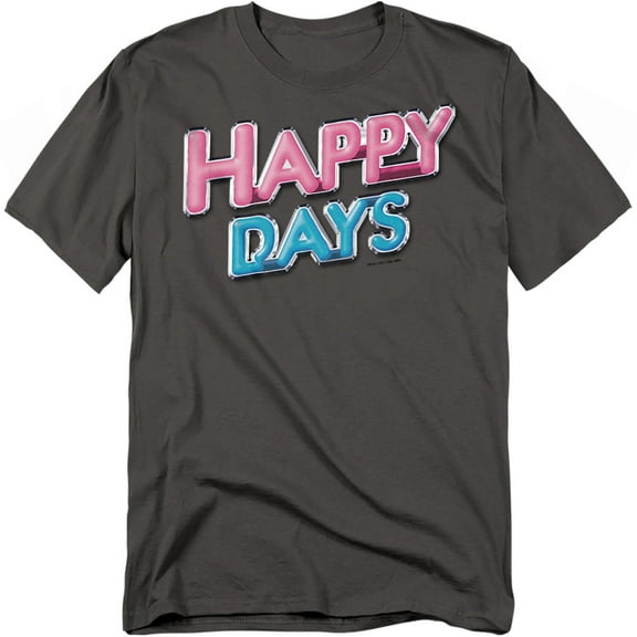 Happy Days Men's Happy Days Logo T-shirt Medium Charcoal