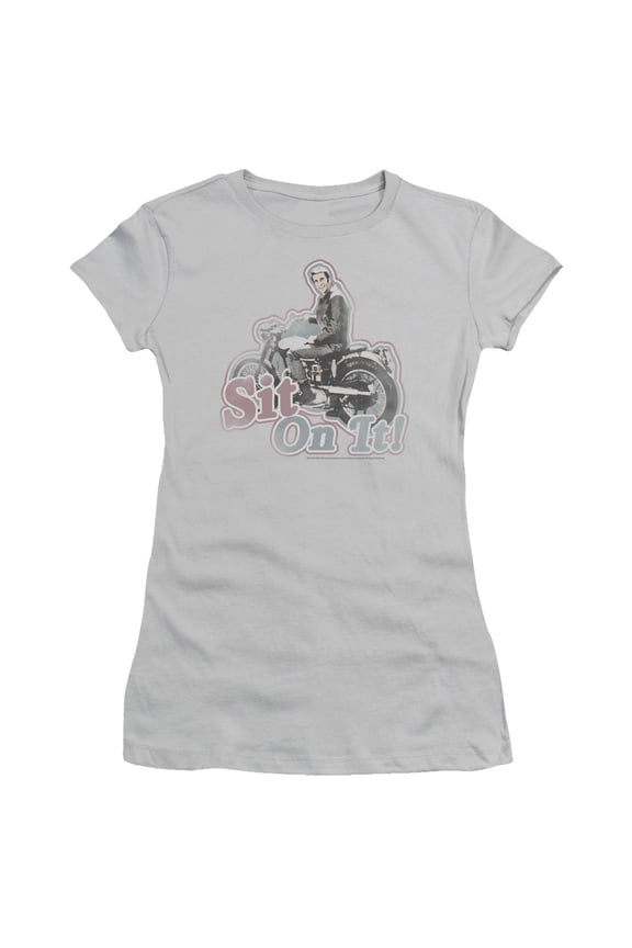Happy Days Sit On It! Junior Women's Sheer T-Shirt Silver