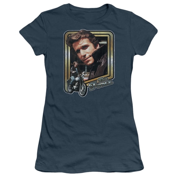 Happy Days - The Fonz - Juniors Teen Girls Cap Sleeve Shirt - Large
