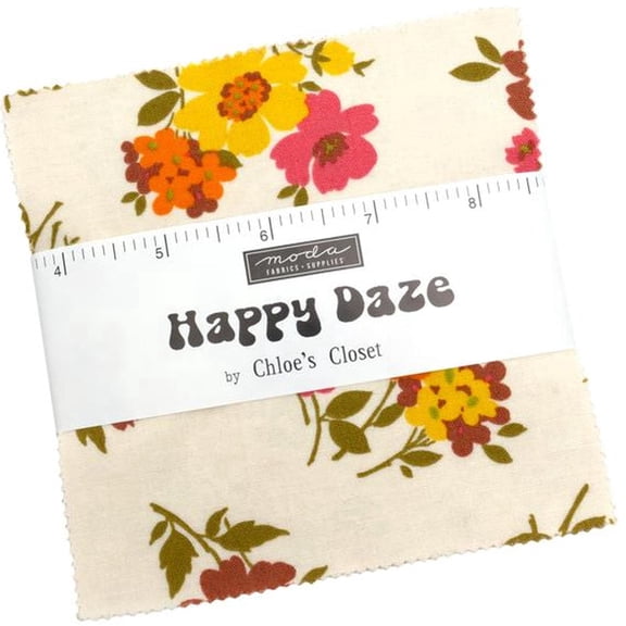 Moda Fabrics Happy Daze Charm Pack by Chloe's Closet 5-inch Precut Fabric Squares (42 pcs)
