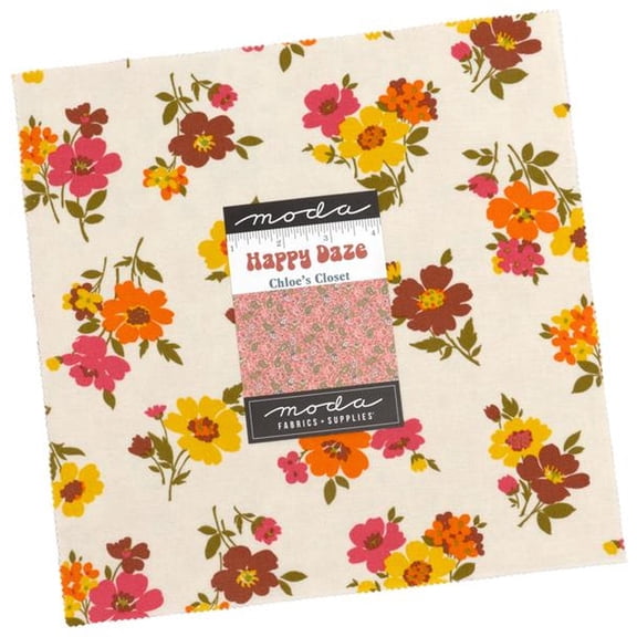Happy Daze Layer Cake by Chloe's Closet, 42 10-inch Precut Fabric Quilt Squares