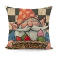thumbnail image 1 of Happy Decorative Throw Pillow Covers, Religious Cross Outdoor Home Decor, Carrot Basket Check Farmhouse Couch Cushion Case, 1 of 5