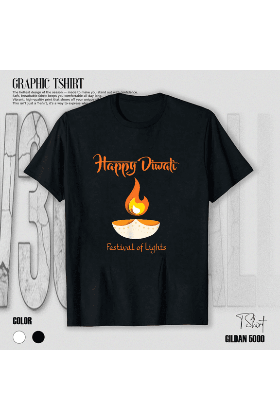 Happy Deepavali Diwali Festival Of Lights Funny Indian Holiday Unisex T-Shirt V10344, up to size 5XL