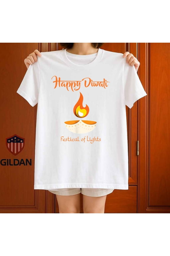 Happy Deepavali Diwali Festival Of Lights Funny Indian Unisex T-Shirt up to 5XL