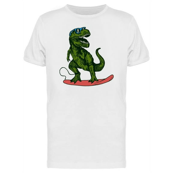 Happy Dinosaur Surfer Sunglasses T-Shirt Men -Image by Shutterstock, Male x-Large