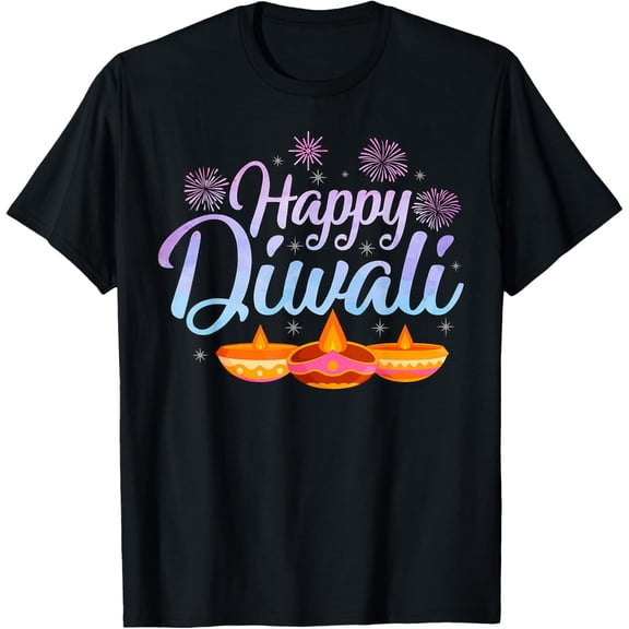 Happy Diwali Diya Rangoli Lamp Festival of Lights T-Shirt