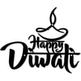 thumbnail image 1 of Happy Diwali Metal Wall Art Diwali Wall Decor Wall Hanging Ornament Iron Sculpture Sign for Indoor Outdoor Home Livingroom 11.8 x 9.8 Inch DIY, 1 of 7