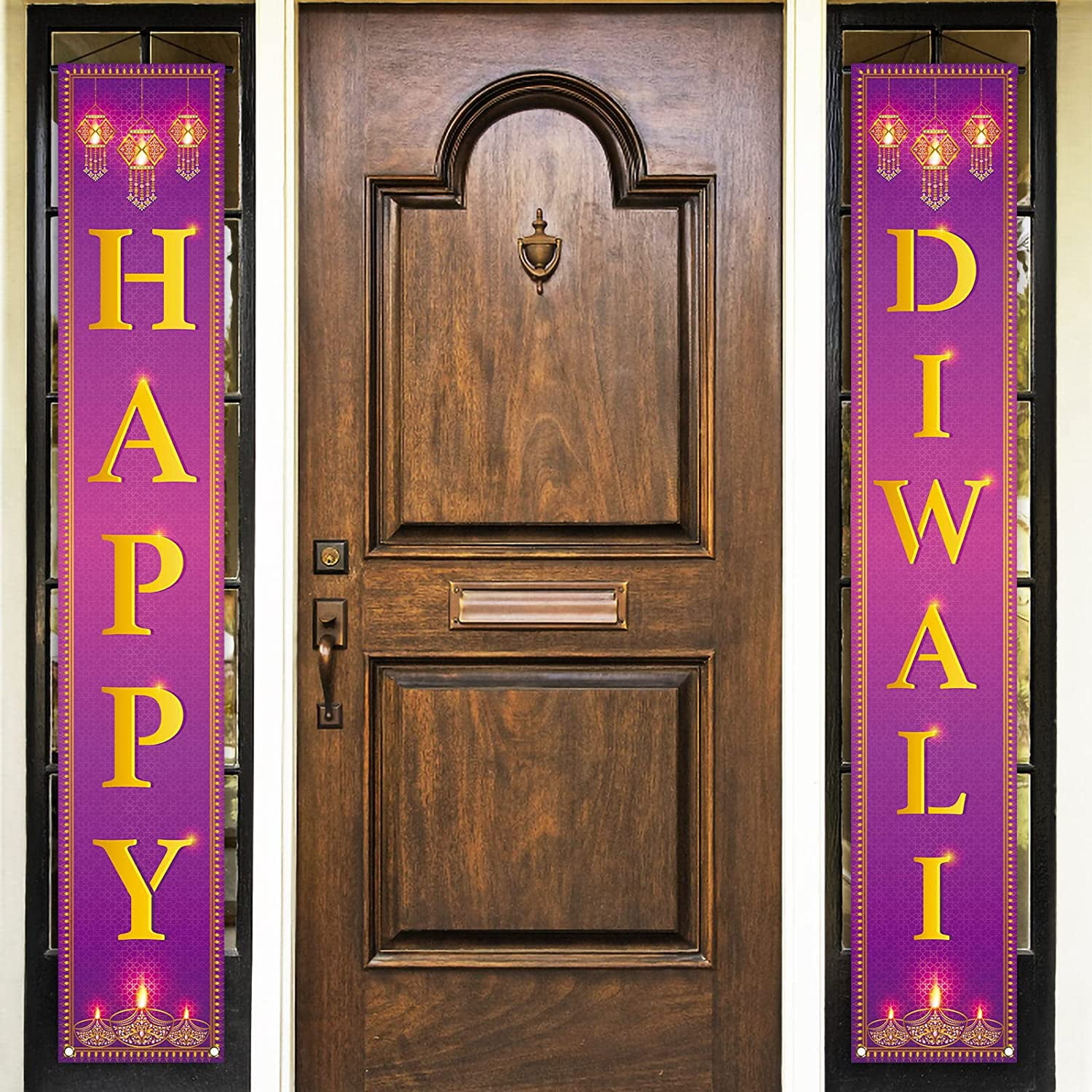 Happy Diwali Porch Banner Indian Festival of Lights Front Door Sign
