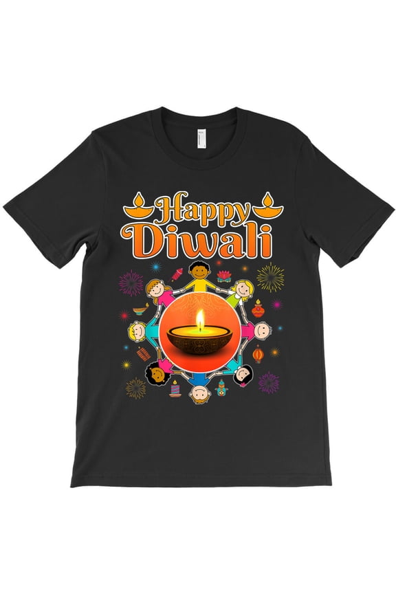 Happy Diwali for Kids Deepavali Wishes Festival of Lights Themed G33605 Unisex T-Shirt, Up to Size 5XL