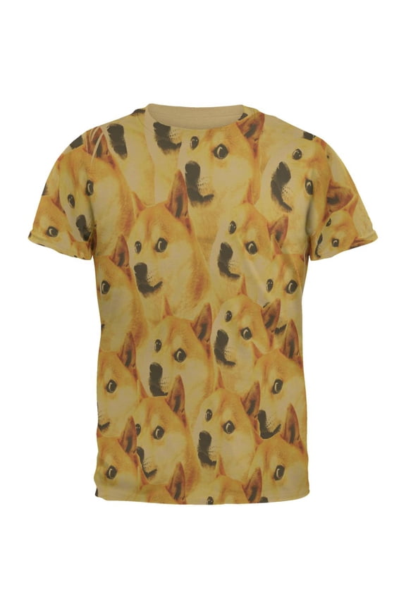 Happy Dog Doge Meme Mens T Shirt Tan SM