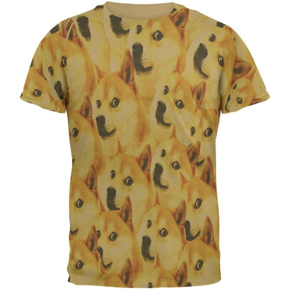 Happy Dog Doge Meme Mens T Shirt Tan SM