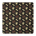 thumbnail image 1 of Happy Dog and Footprints Square Fitted Tablecloth with Elastic Edge,Square Table Cover,Washable Elastic Table Cover for Home Kitchen Party Decor 36"x36", 1 of 6